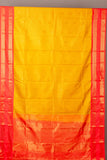 Mango yellow and peachish soft silk saree