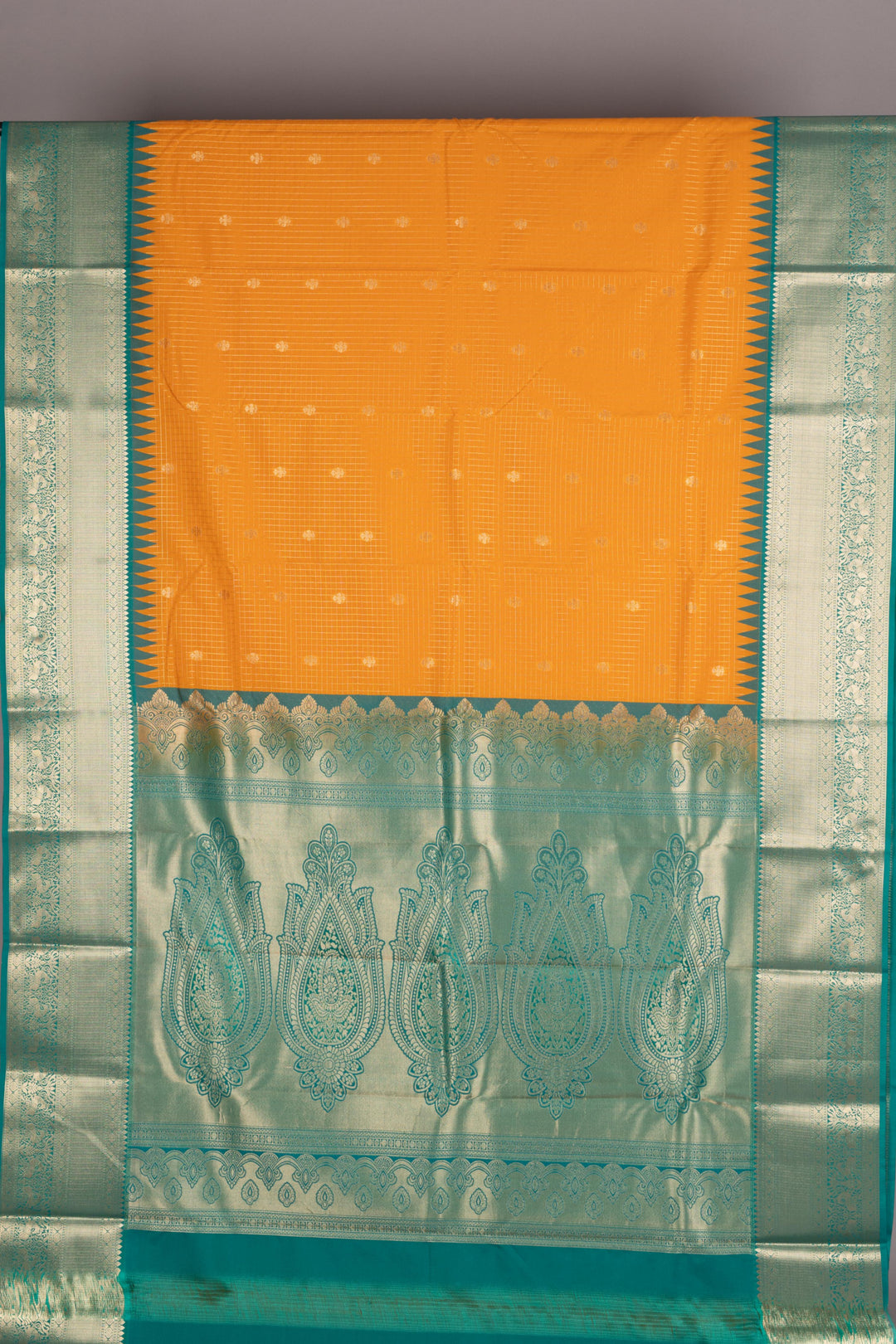 Honey orange semi silk saree