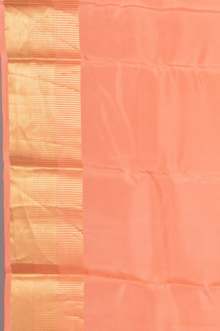 Salmon peach silk saree