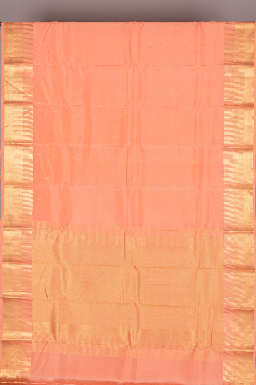 Salmon peach silk saree