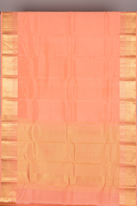 Salmon peach silk saree