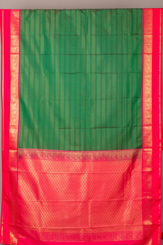 pink and green silk saree