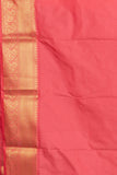 Carmine red and peach soft silk saree