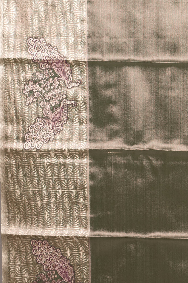 Peach tissue silk saree