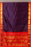 MS Blue and Red pure kanchi sico saree