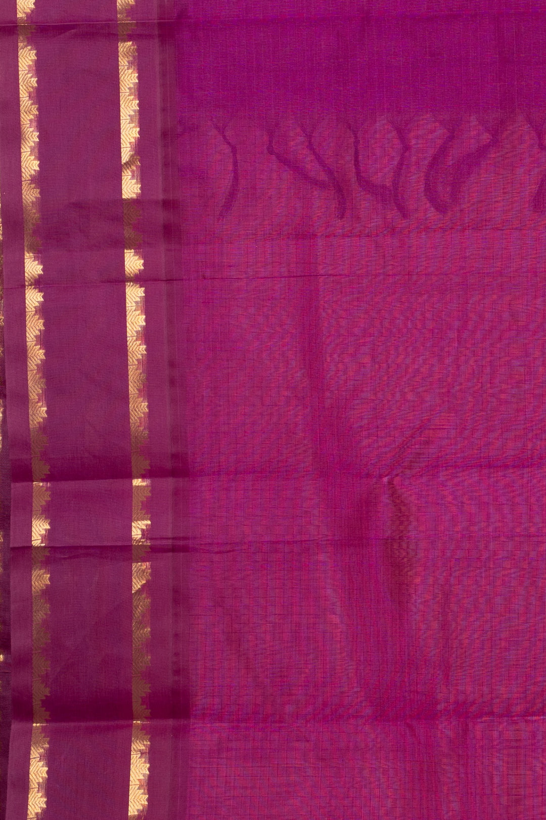 Flamingo pink and purple silk cotton saree