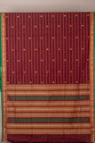 Maroon Mahul chakram pure Kanchi cotton saree