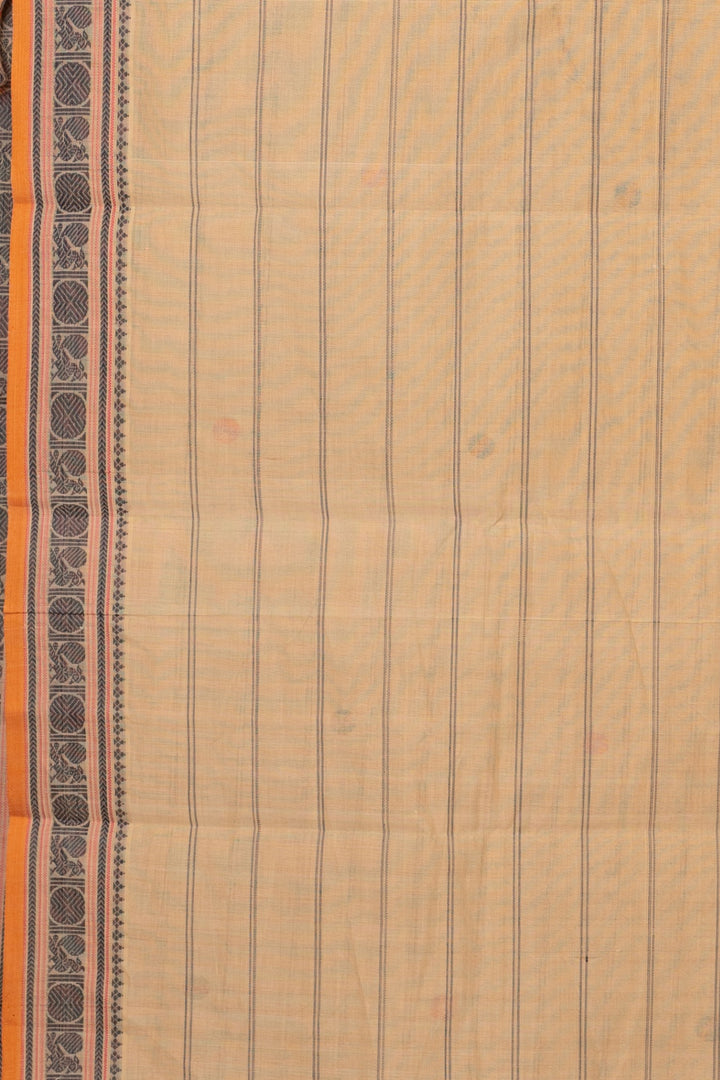 Beige traditional pure Kanchi cotton saree
