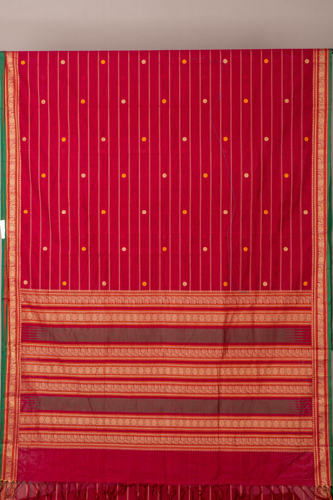 Chilli red Kanchi cotton saree