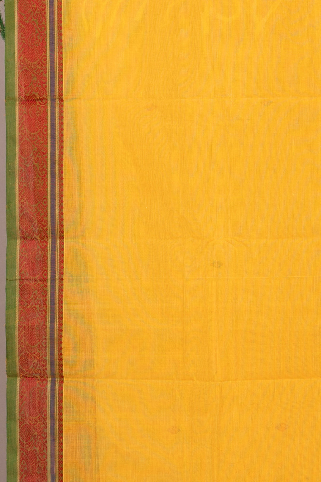 Yellow and red Kanchi cotton saree