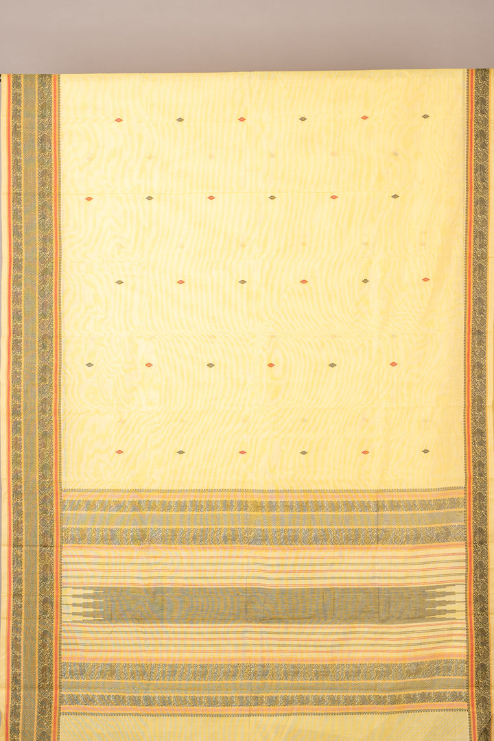 cream pure Kanchi cotton saree