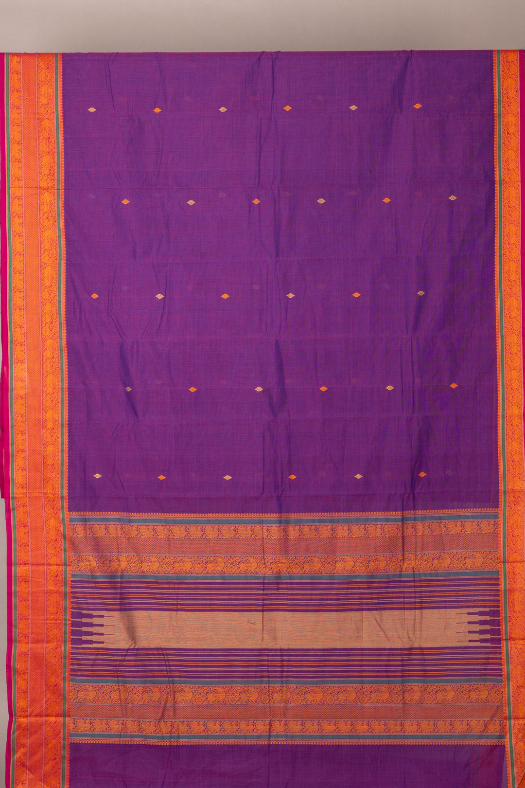 Purple pure Kanchi cotton saree