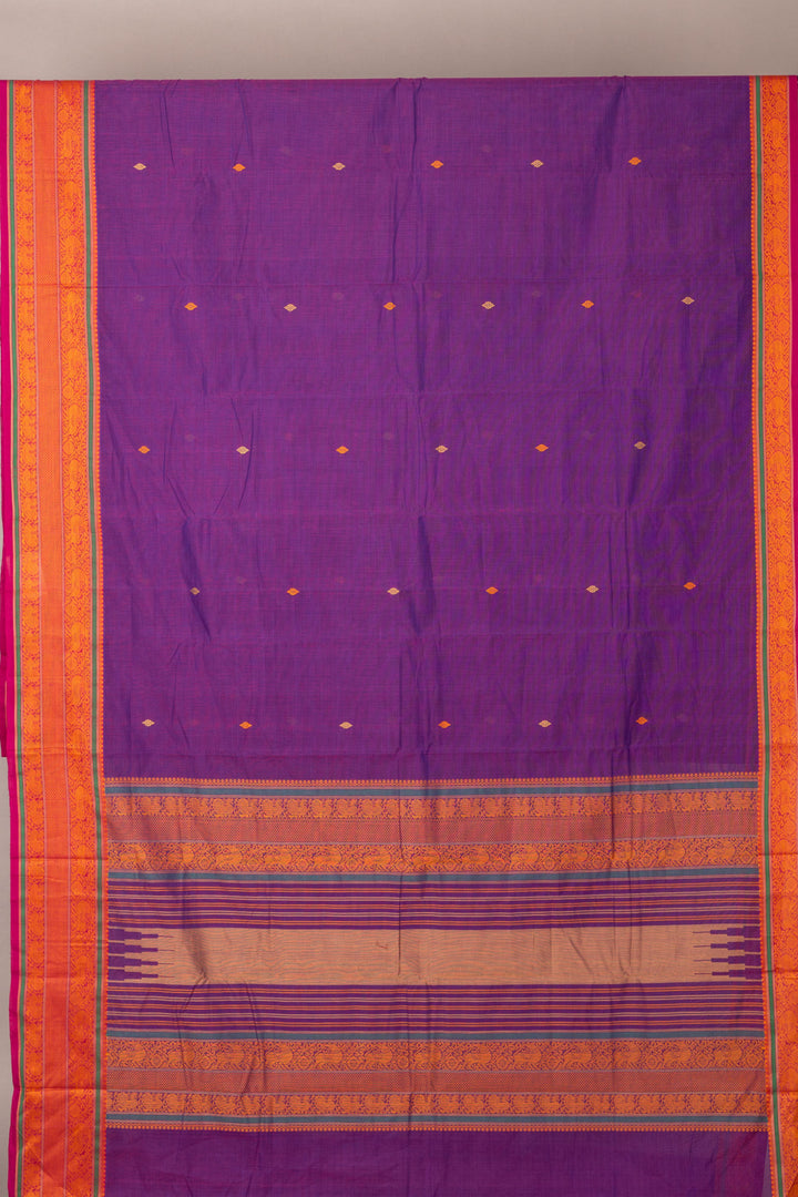 Purple pure Kanchi cotton saree
