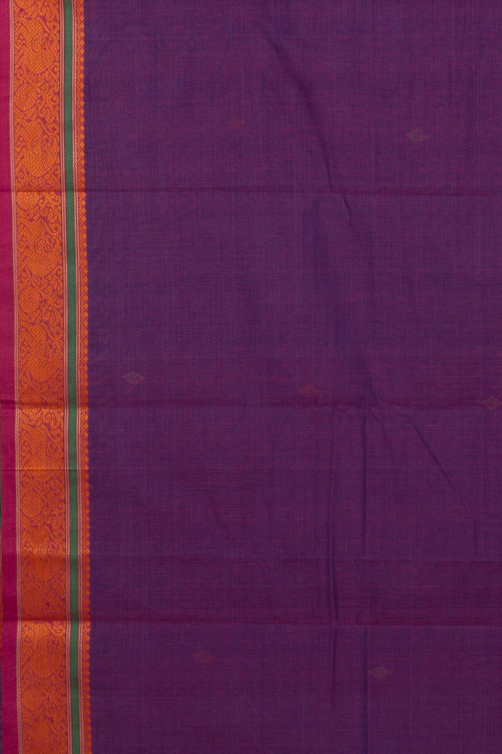 Purple pure Kanchi cotton saree