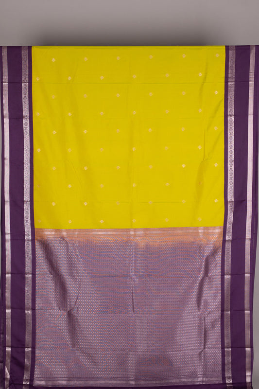 Green and Purple semi silk saree