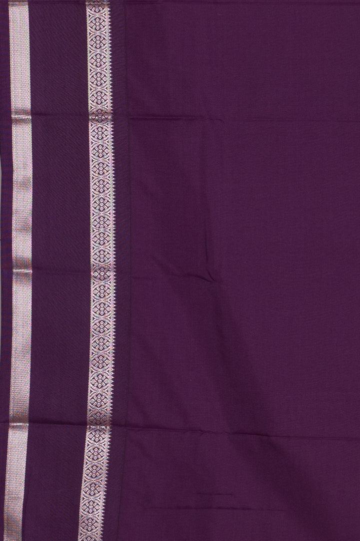 Green and Purple semi silk saree