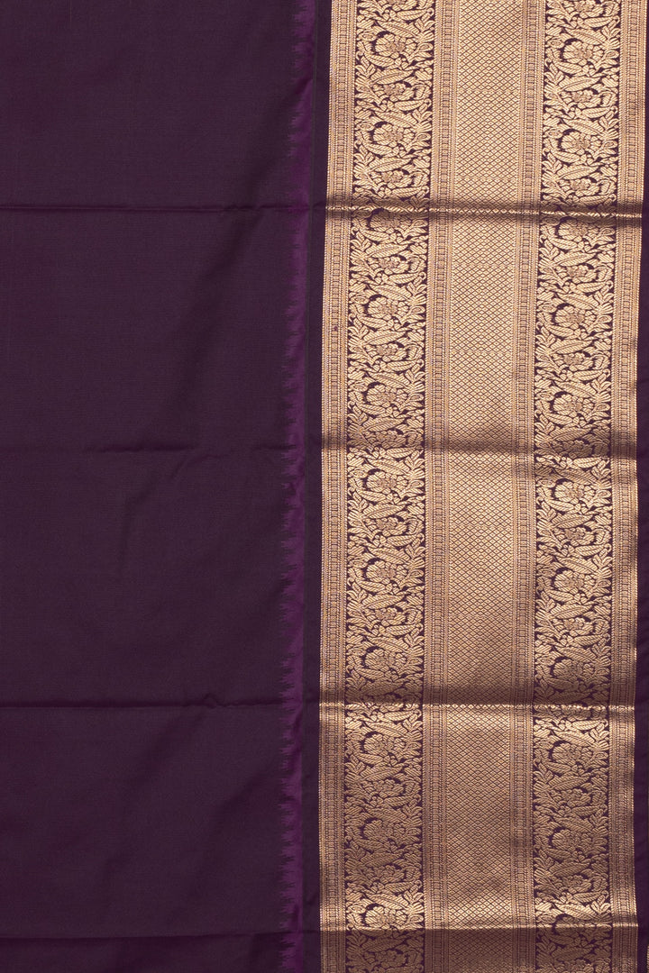 Yellow and Purple semi silk saree