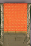 Orange and green semi silk saree