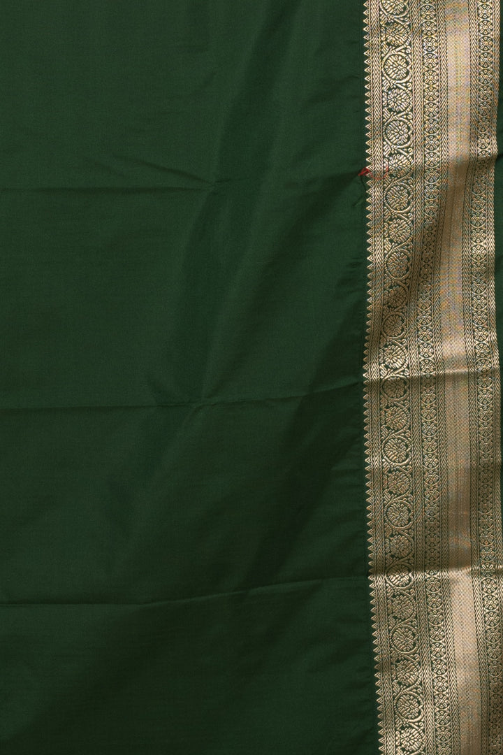 Orange and green semi silk saree