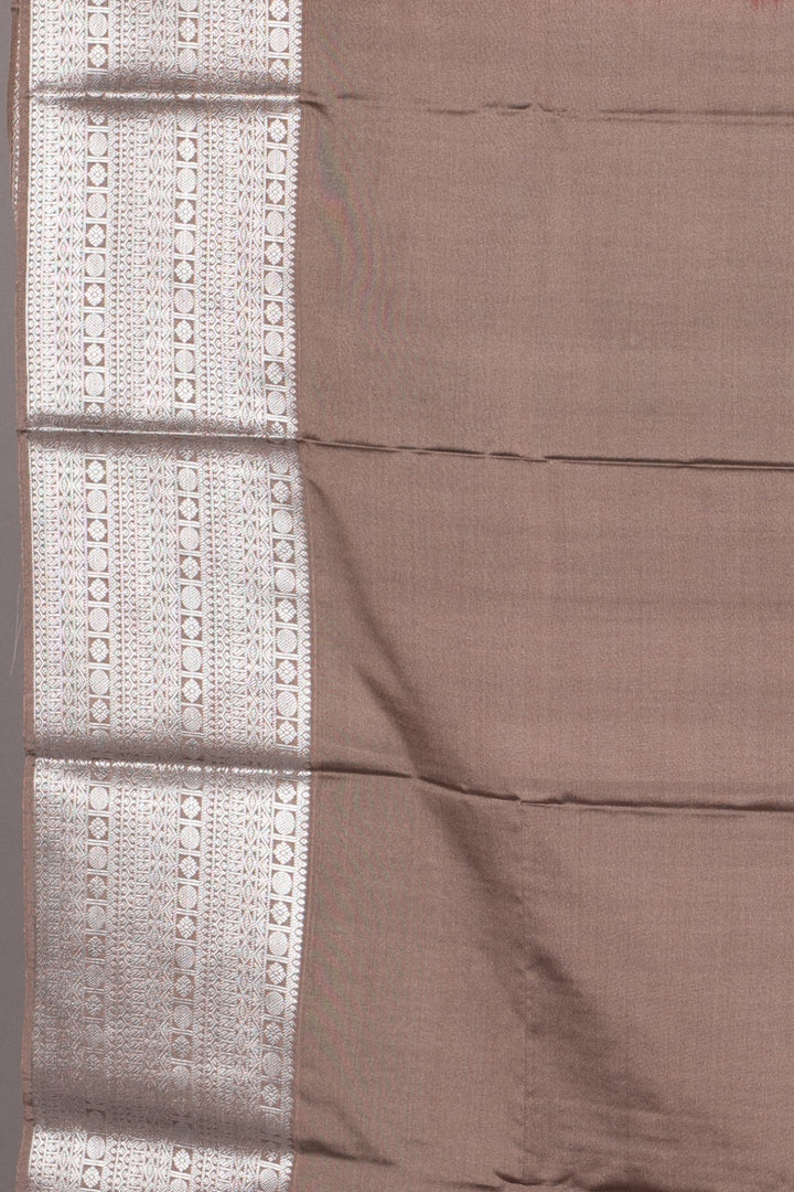 Jam Maroon and Beige semi silk saree