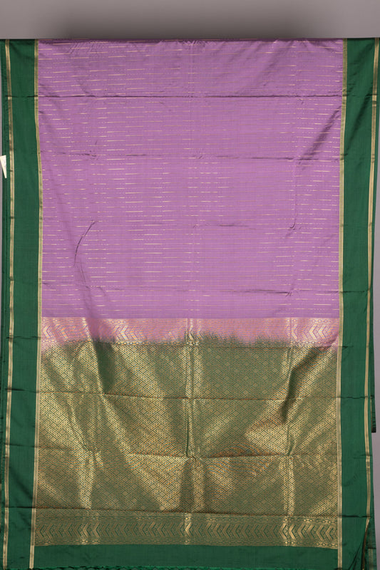 Lavender and green Semi Silk Saree