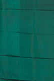 Cherry red and green korvai semi silk saree