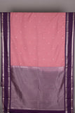 Dusty pink and purple semi silk saree