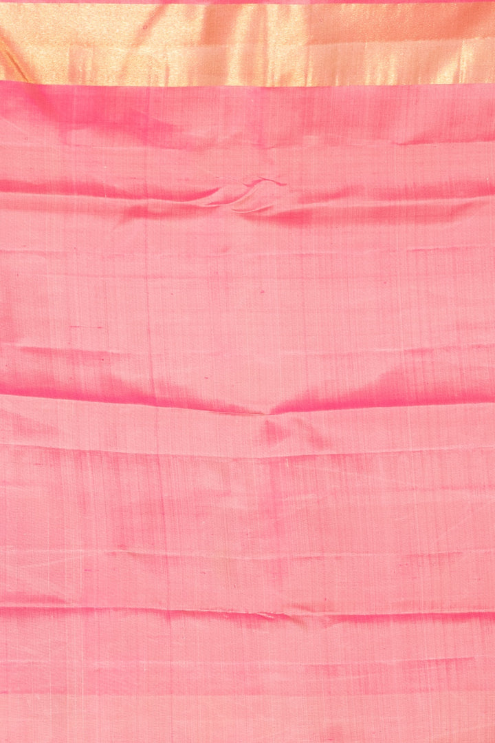 Dover white and Pastel Pink Kanjivaram Pattu Saree