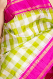 Lime Green and Deep Pink Kanjivaram Pattu Saree