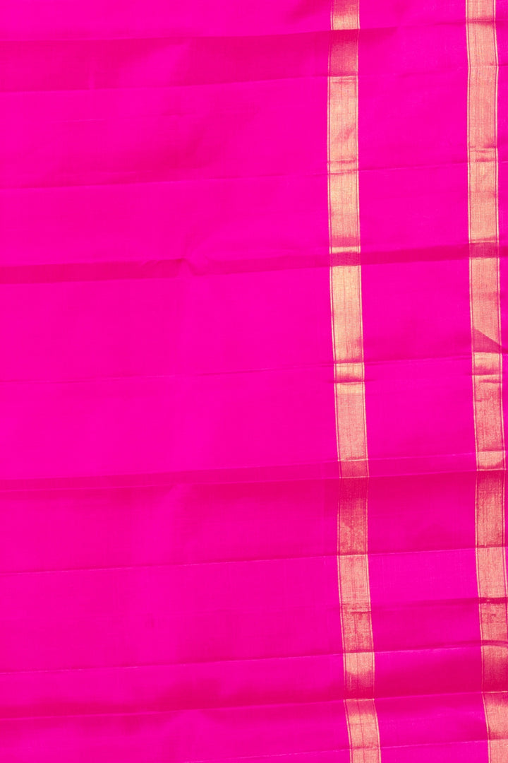 Lime Green and Deep Pink Kanjivaram Pattu Saree