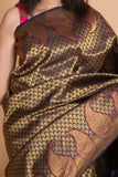 Navy Blue and Navy Blue Kanjivaram Pattu Saree