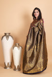 Navy Blue and Navy Blue Kanjivaram Pattu Saree
