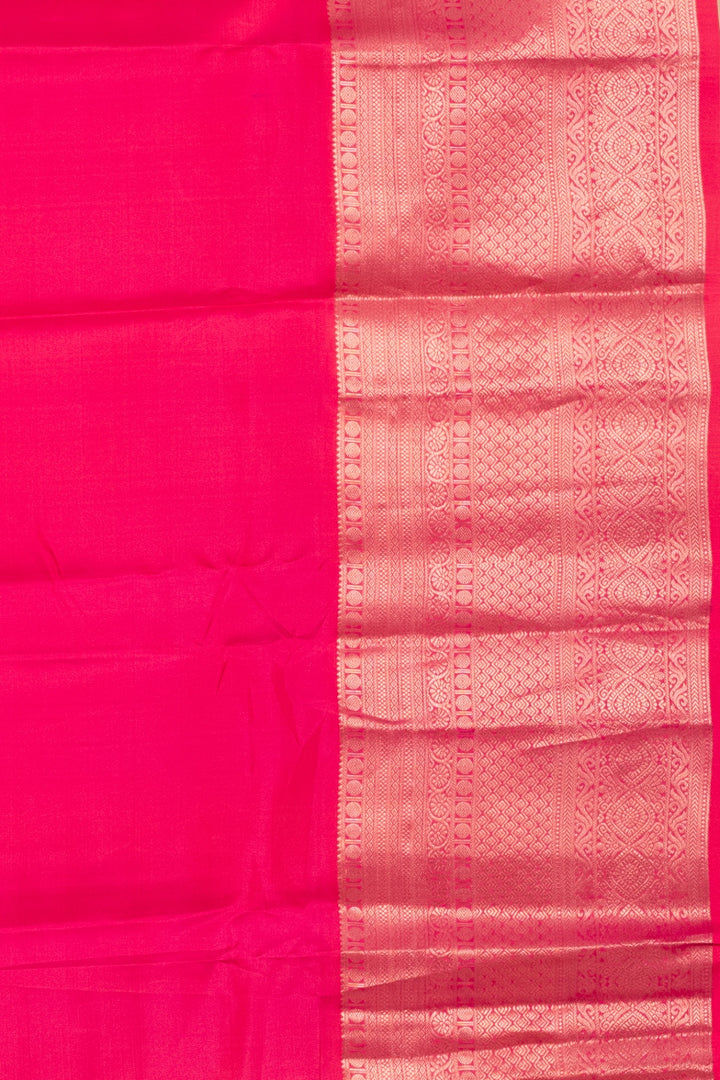 Peacock Green and Raspberry Pink Kanjivaram Pattu Saree