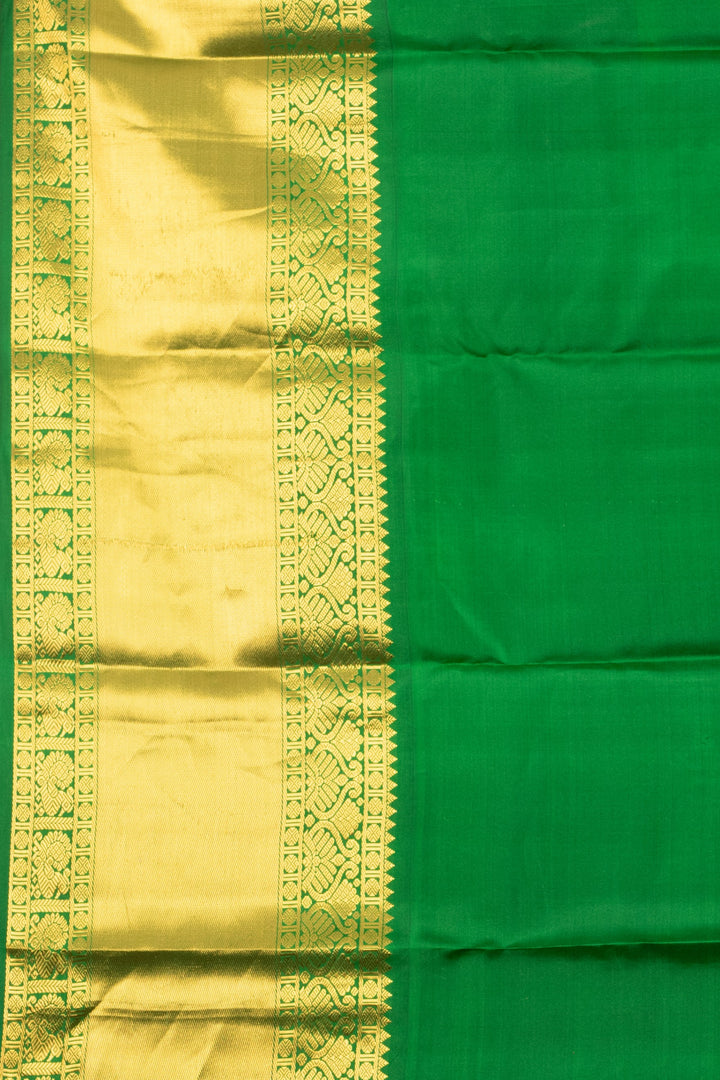 Turmeric Yellow and Forest Green Pure Kanjivaram Silk Saree