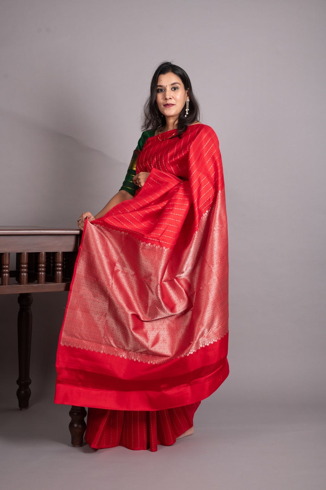 Chilli Red Pure Kanjivaram Silk Saree
