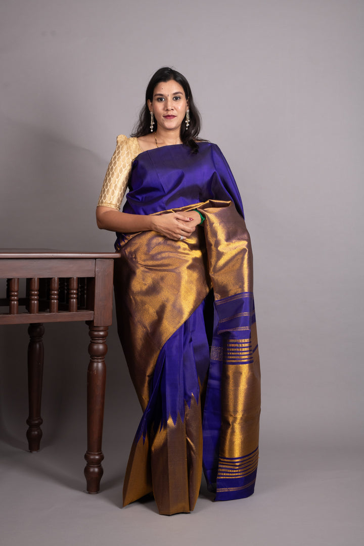 Royal Blue Pure Kanjivaram Silk Saree