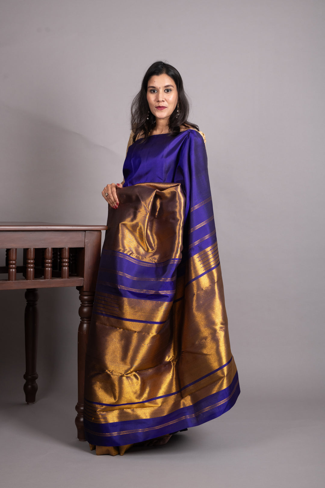 Royal Blue Pure Kanjivaram Silk Saree