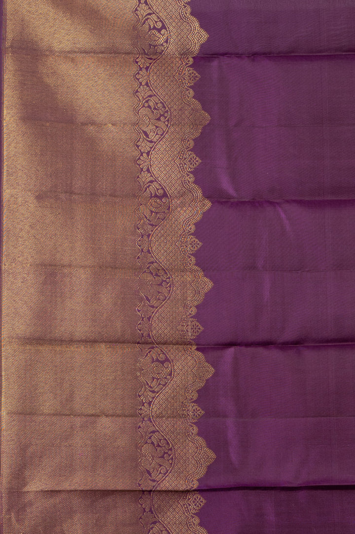 Violet Pure Kanjivaram Silk Saree