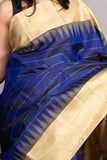 Royal Blue and Beige Pure kanjivaram Silk Saree