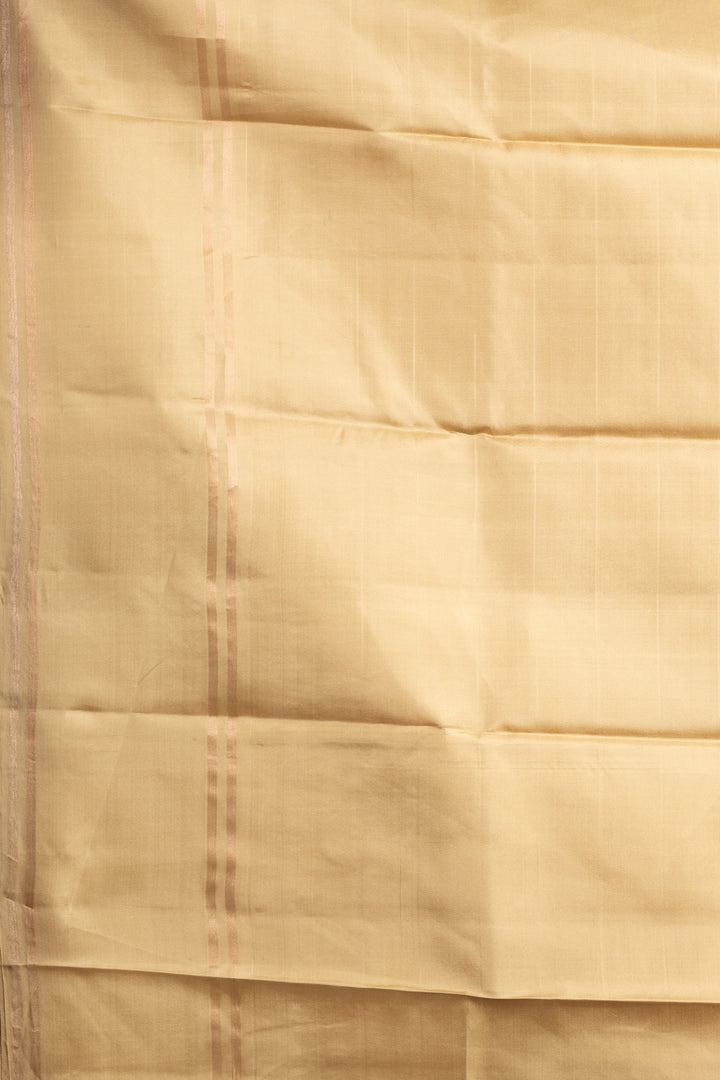 Royal Blue and Beige Pure kanjivaram Silk Saree