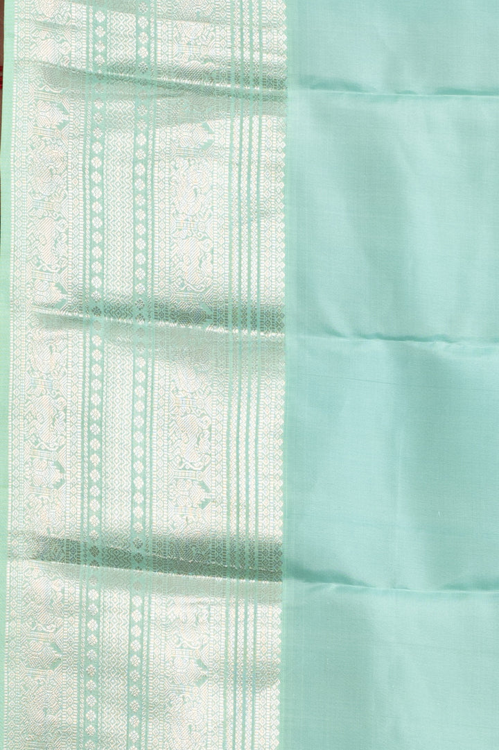 Violet and Teal Green Pure Kanjivaram Silk Saree