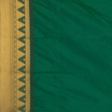 Bright yellow and Forest green Semi silk saree