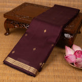Brunette Brown Pure silk saree