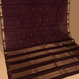 Brunette Brown Pure silk saree