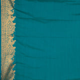 Blue Violet and Teal Semi silk saree