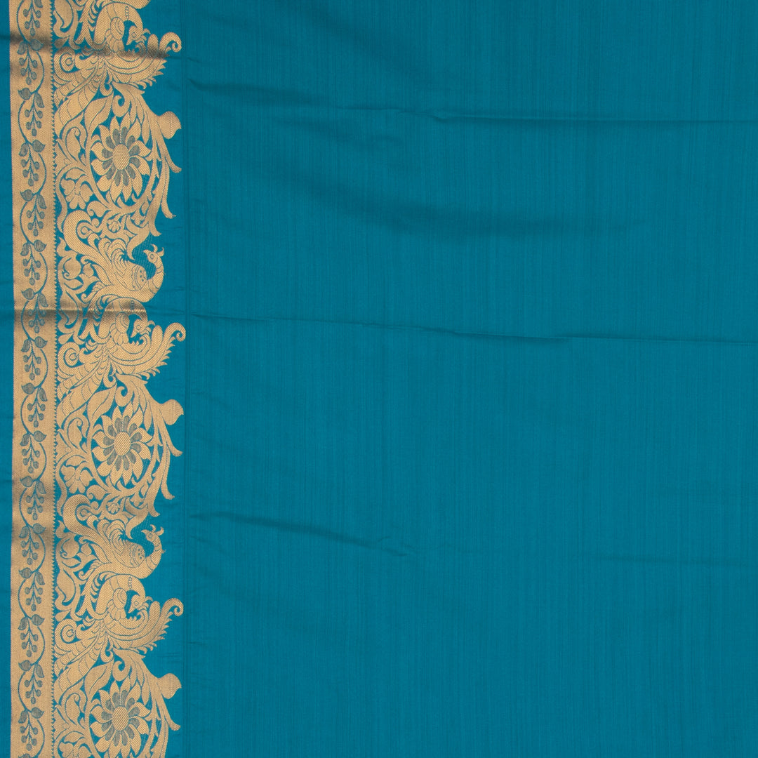 Dark Violet and Teal semi silk saree