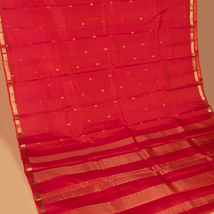 Dual Tone Orange pure silk saree