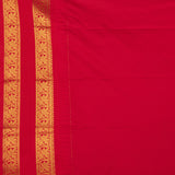 Seafoam Blue and Chilli red semi silk saree