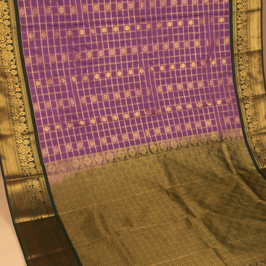 Purple heart and Bottel green Semi silk saree