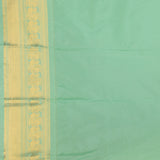 Dark red and Pastel green semi silk saree